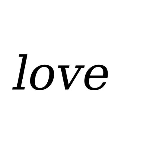 Original Logo example: text serif love